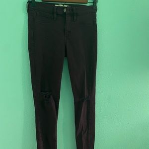 GAP Maroon Ripped Jeggings